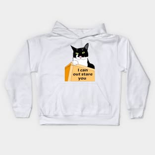 I can out stare you. I haz attitude Cute Tuxedo Cat. Copyright TeAnne Kids Hoodie